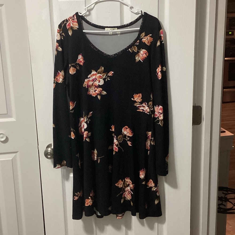 Floral Black Dress